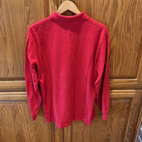 Red Long Sleeve Men’s Polo - Picture 2 of 3